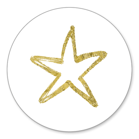 Sluitzegel ster goud glitter